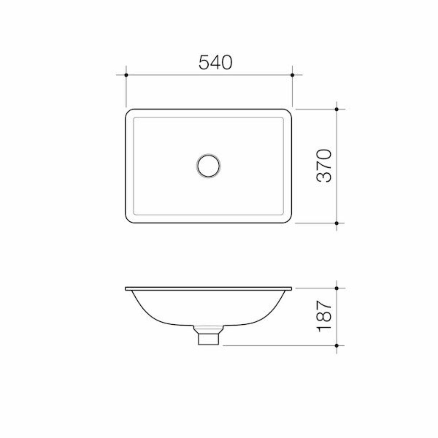 Caroma Urbane II Under Counter Basin | 540 x 370mm