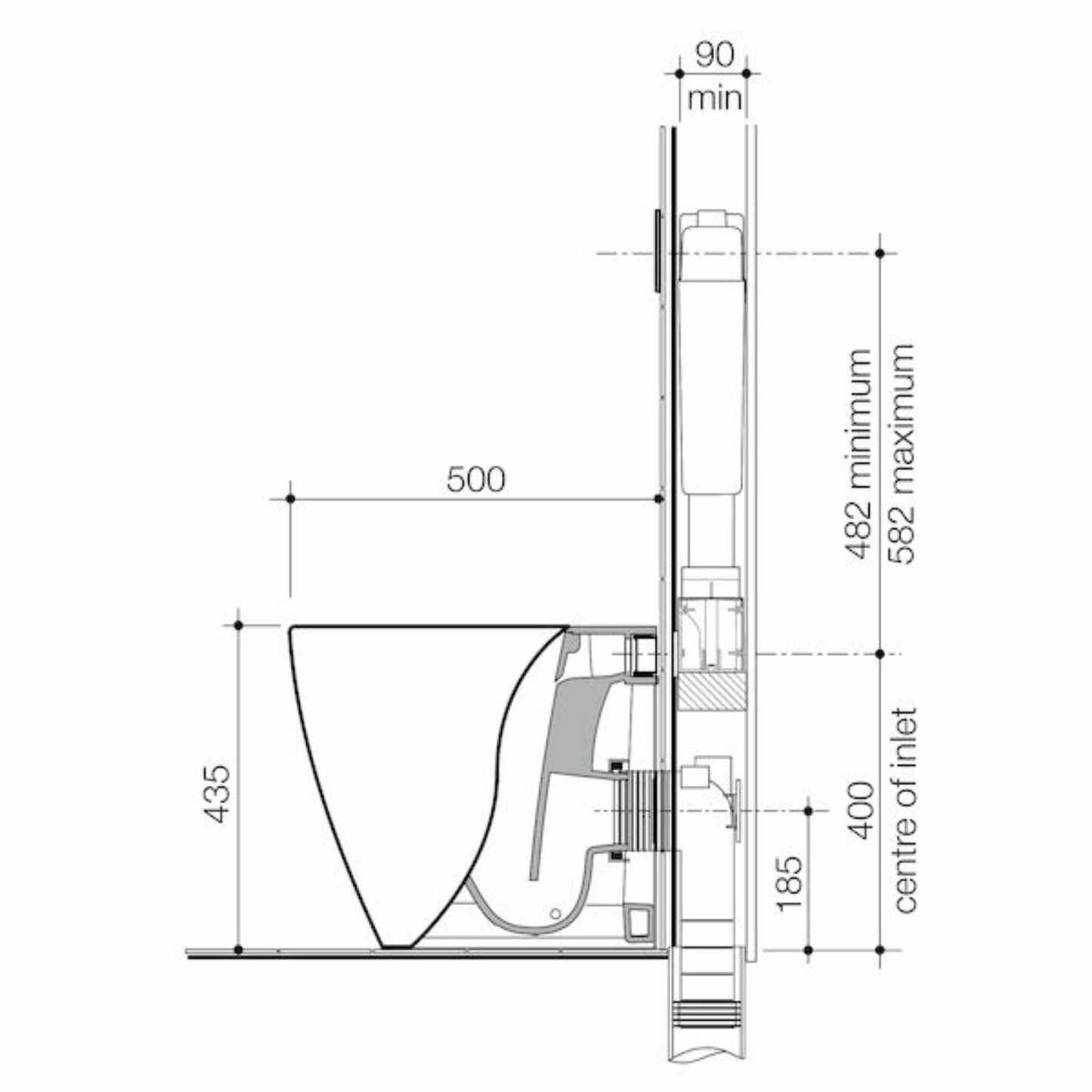 Caroma Urbane II Cleanflush Invisi Series II Compact Wall Faced Toilet Suite