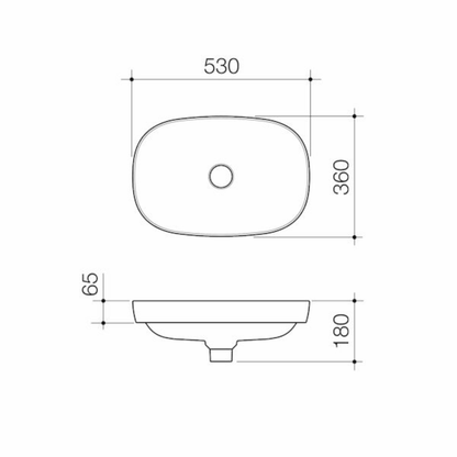 Caroma Contura II Inset Basin | 530 x 360mm - Available in 3 Colours