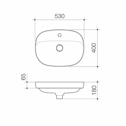 Caroma Contura II Inset Basin | 530 x 400mm - Available in 3 Colours