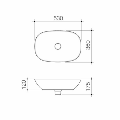 Caroma Contura II Above Counter Basin | 530 x 360mm - Available in 3 Colours
