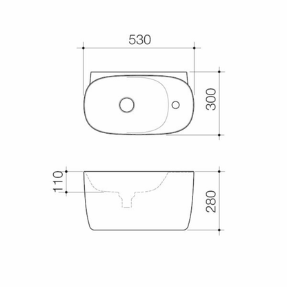 Caroma Contura II Hand Wall Basin | 530 x 300mm - Available in 3 Colours