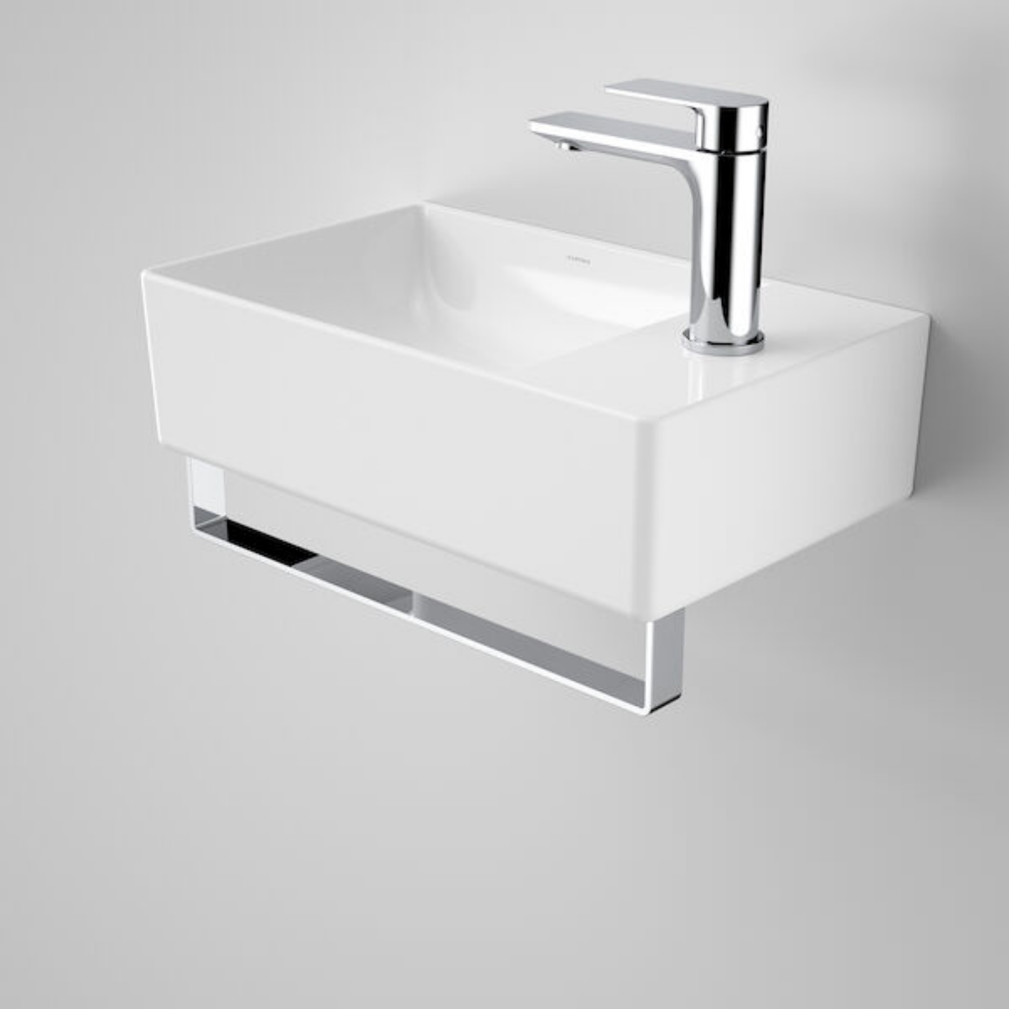 Caroma Urbane II Hand Wall Basin Integrated Rail 428mm - Available in 5 Colours