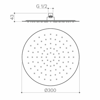 Caroma Round Rain Shower 300mm | Available in 5 Colours