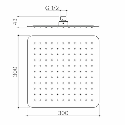 Caroma Square Rain Shower 300mm | Available in 5 Colours
