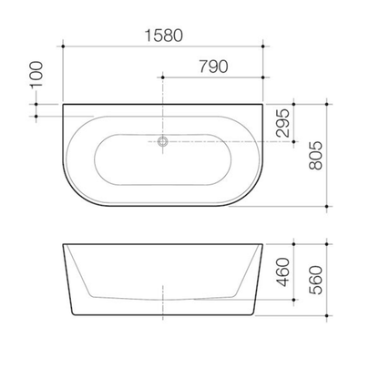 Caroma Urbane II Back To Wall Bath 1600mm
