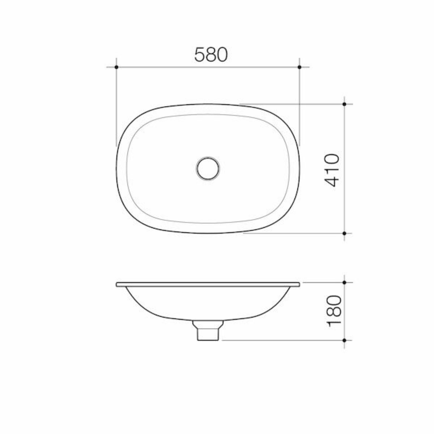 Caroma Contura II Undercounter Basin | 580 x 410mm - Available in 3 Colours