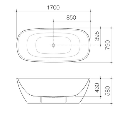 Caroma Contura II Freestanding Bath 1700mm | Available in 3 Colours