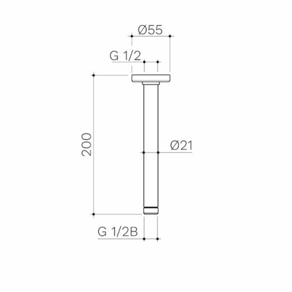 Caroma Ceiling Shower Arm 200mm | Available in 6 Colours
