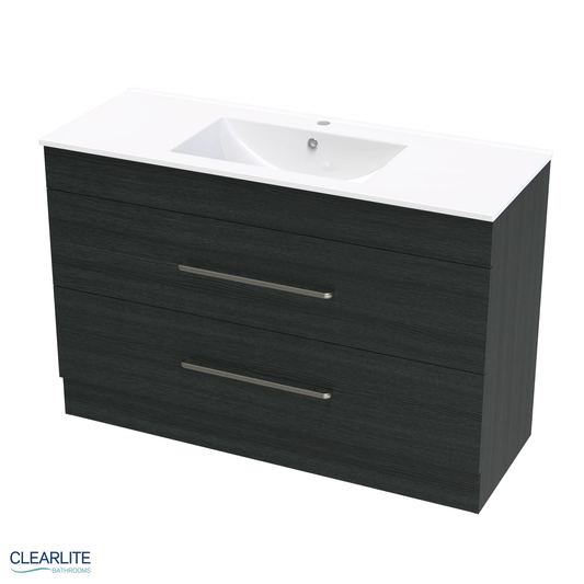 Clearlite Pacific Double Drawer Floor Standing Vanity 1200 - Available in 3 Colours