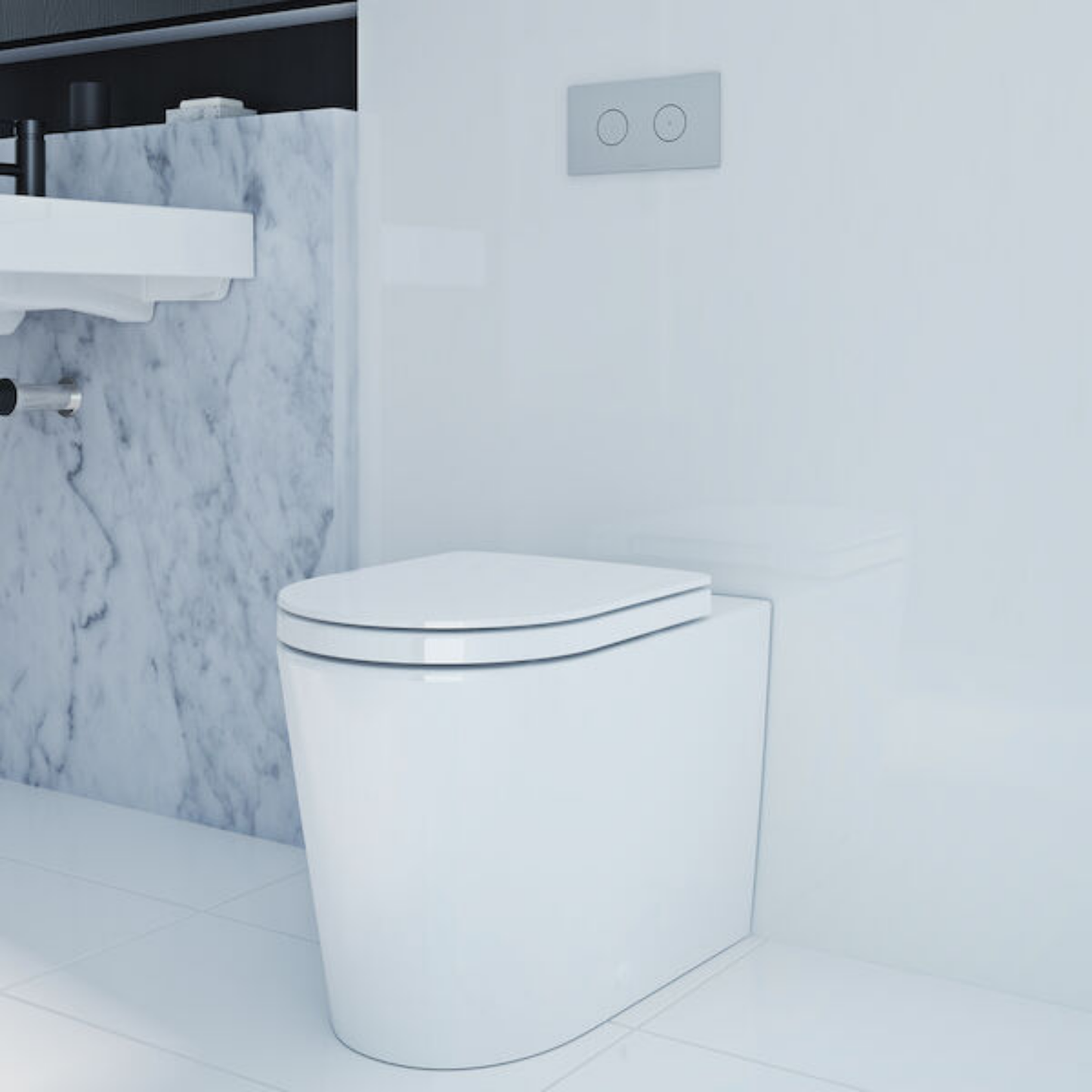 Caroma Liano Cleanflush Wall Faced Invisi Series II Toilet Suite (with GermGard)