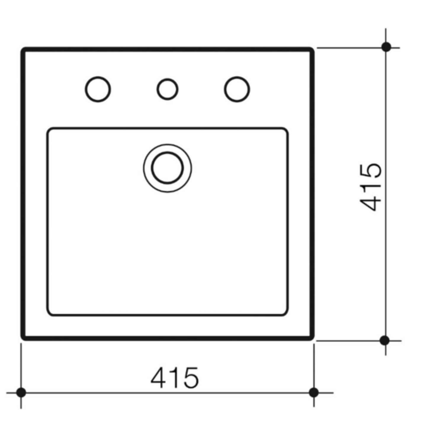 Caroma Liano Square Inset Vanity Basin 415mm