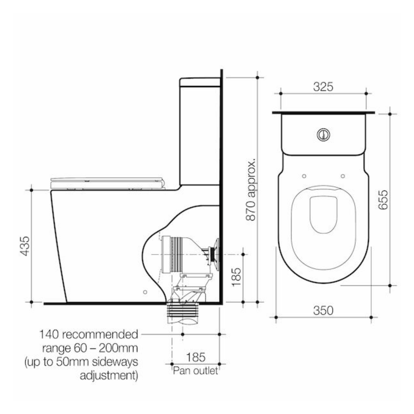 Caroma Liano Cleanflush Easy Height Wall Faced Suite (with GermGard)