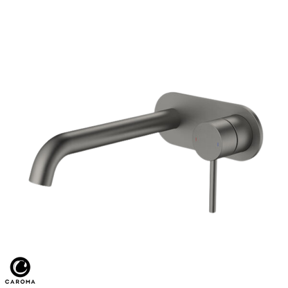 Caroma Liano II Wall Basin/Bath Mixer (Rounded Cover Plate) 210mm - Available in 6 Colours