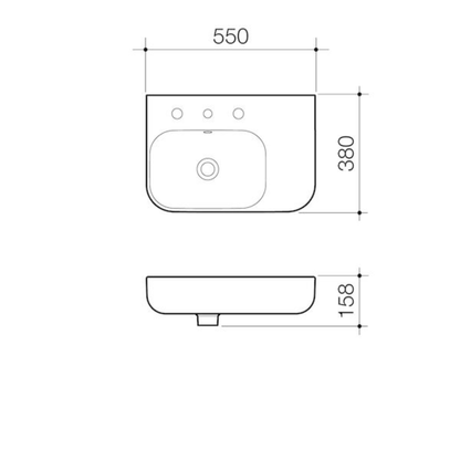 Caroma Luna Shelf Wall Basin | 550 x 380mm