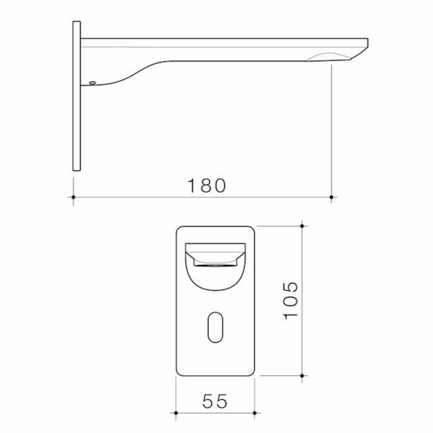 Caroma Urbane II Sensor Wall Outlet Kit 180mm | Available in 5 Colours