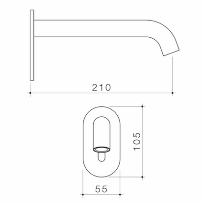 Caroma Liano II Sensor Wall Outlet 210mm | Available in 5 Colours