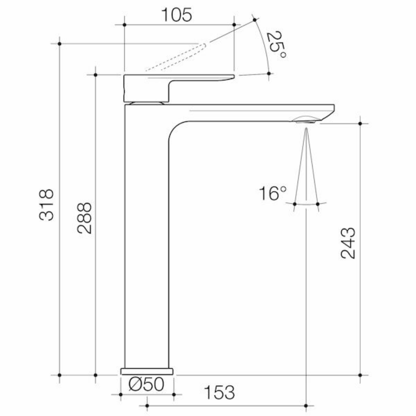 Caroma Urbane II Tower Basin Mixer | Available in 5 Colours