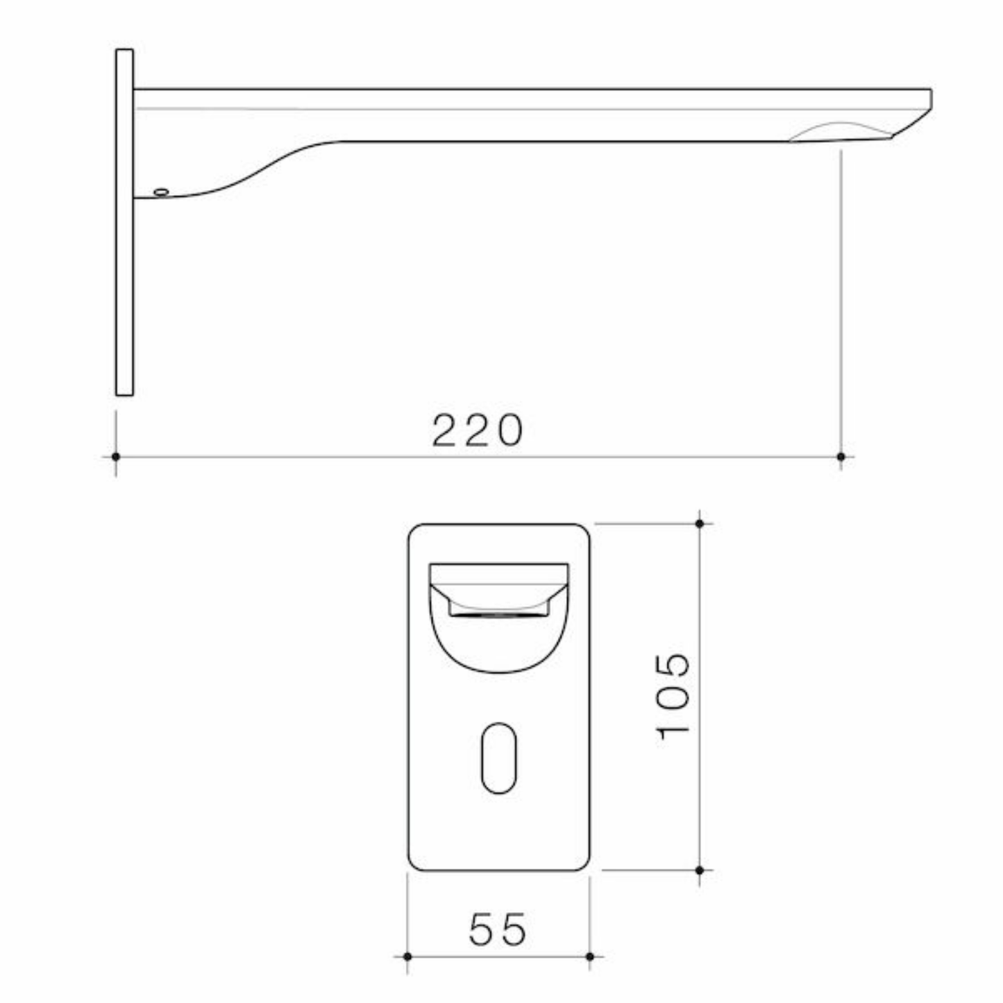 Caroma Urbane II Sensor Wall Outlet Kit 220mm | Available in 5 Colours