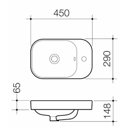 Caroma Luna Universal Inset Basin | 450 x 290mm