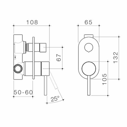Caroma Liano II Bath/Shower Diverter Mixer | Available in 6 Colours