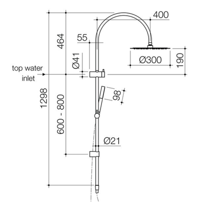 Caroma Liano II Rail Shower with Overhead | Available in 6 Colours