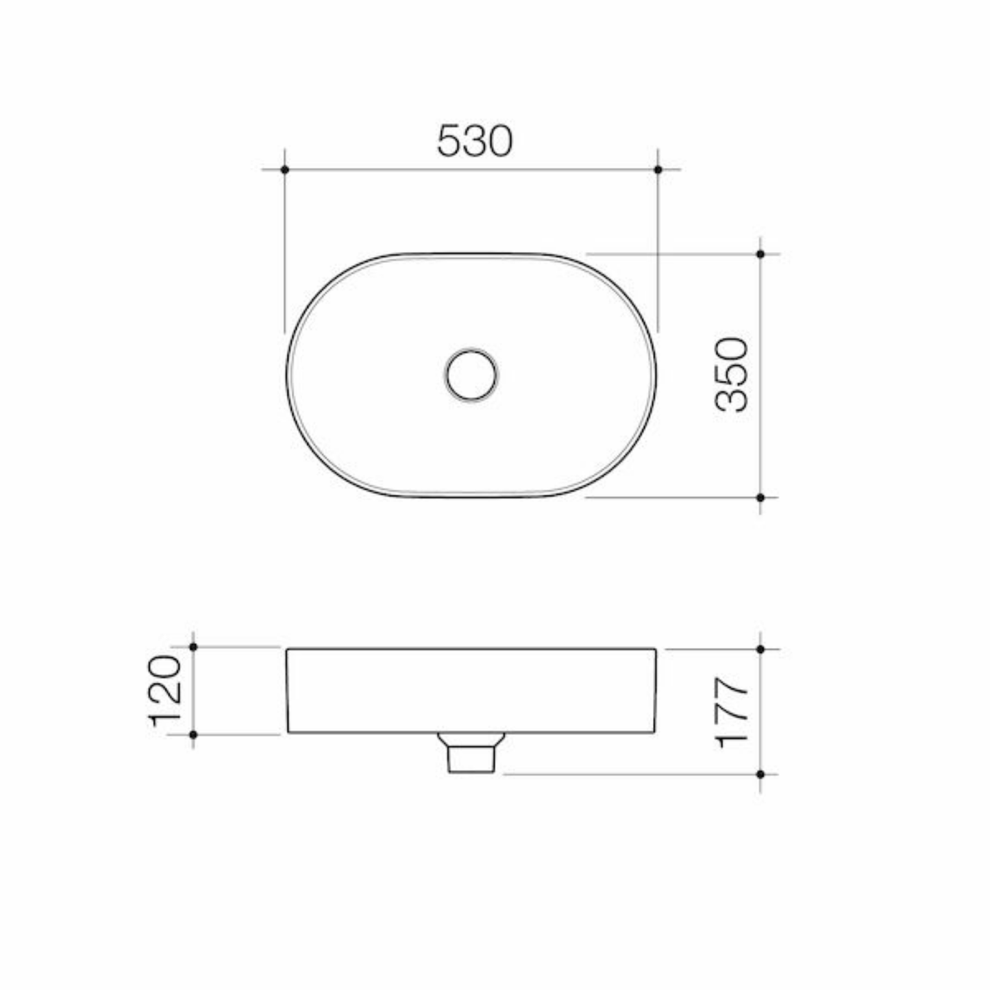 Caroma Liano II Pill Above Counter Basin | 530 x 350mm - Available in 7 Colours