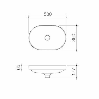 Caroma Liano II Pill Inset Basin | 530 x 350mm - Available in 7 Colours