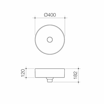 Caroma Liano II Round Above Counter Basin 400mm | Available in 7 Colours