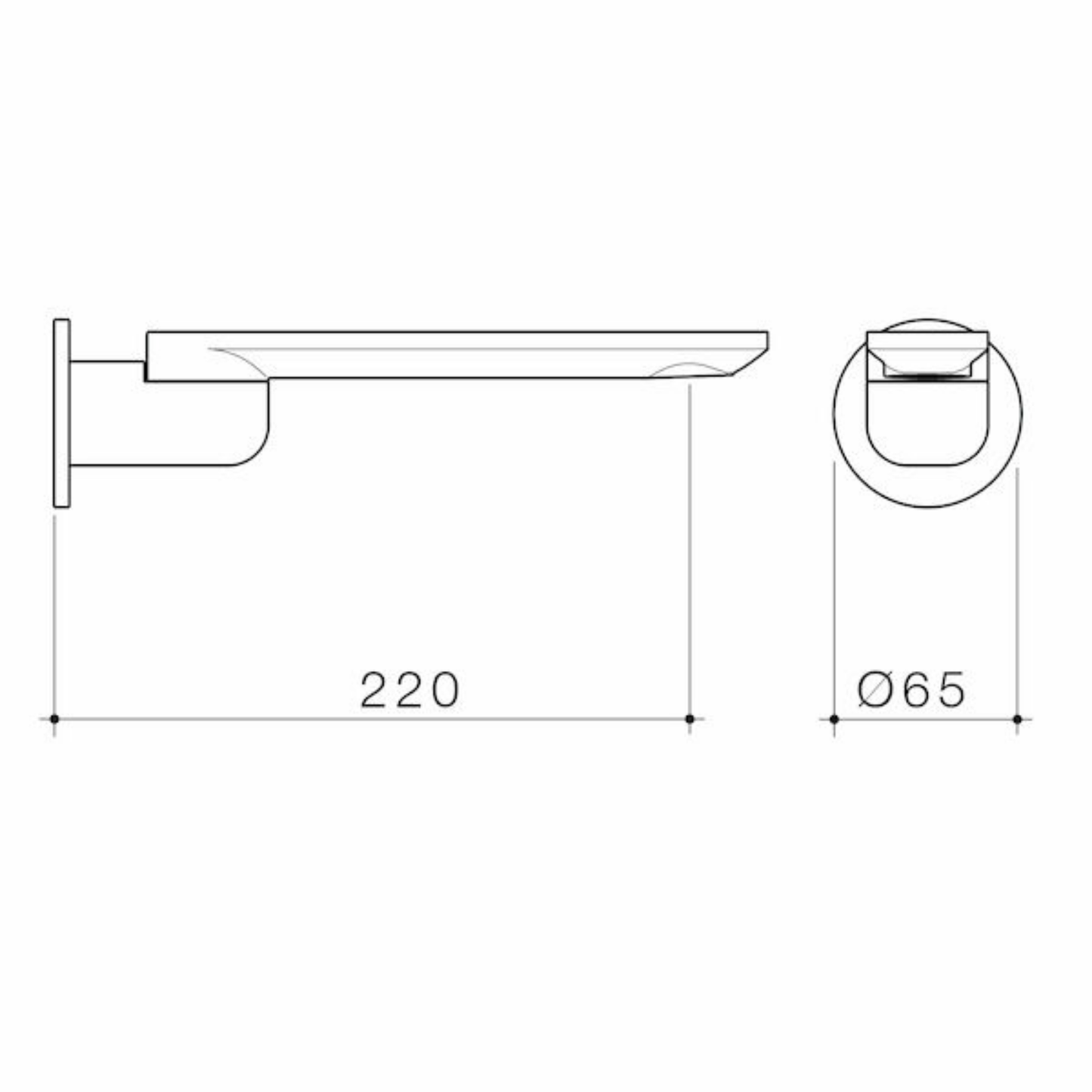 Caroma Urbane II Bath Swivel Spout (Round Cover Plate) 220mm - Available in 5 Colours