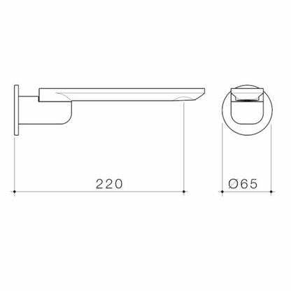 Caroma Urbane II Bath Swivel Spout (Round Cover Plate) 220mm - Available in 5 Colours