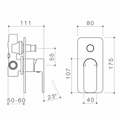 Caroma Luna Bath/Shower Diverter Mixer | Available in 4 Colours