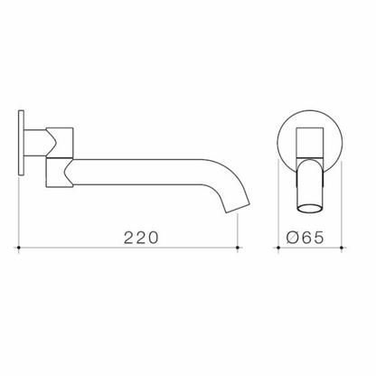 Caroma Liano II Bath Swivel Outlet 220mm | Available in 6 Colours