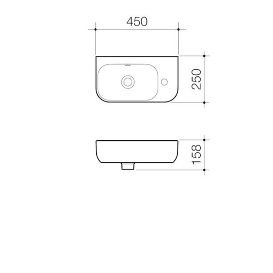 Caroma Luna Hand Wall Basin | 450 x 250mm