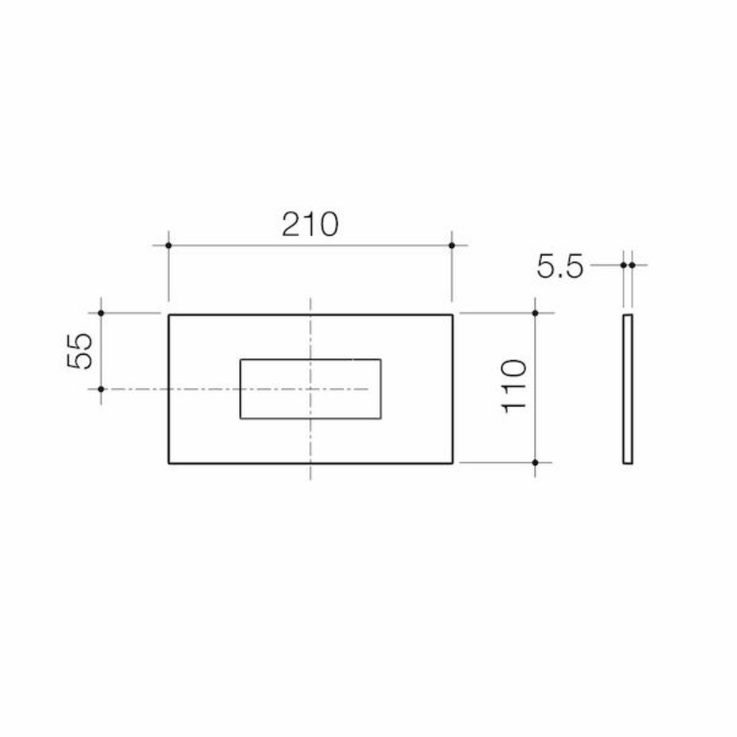 Caroma Invisi Series II Rectangle Metal Single Flush Plate & Buttons  - Available in 2 Colours