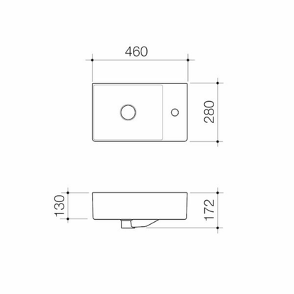 Caroma Urbane II Hand Wall Basin | 460 x 280mm