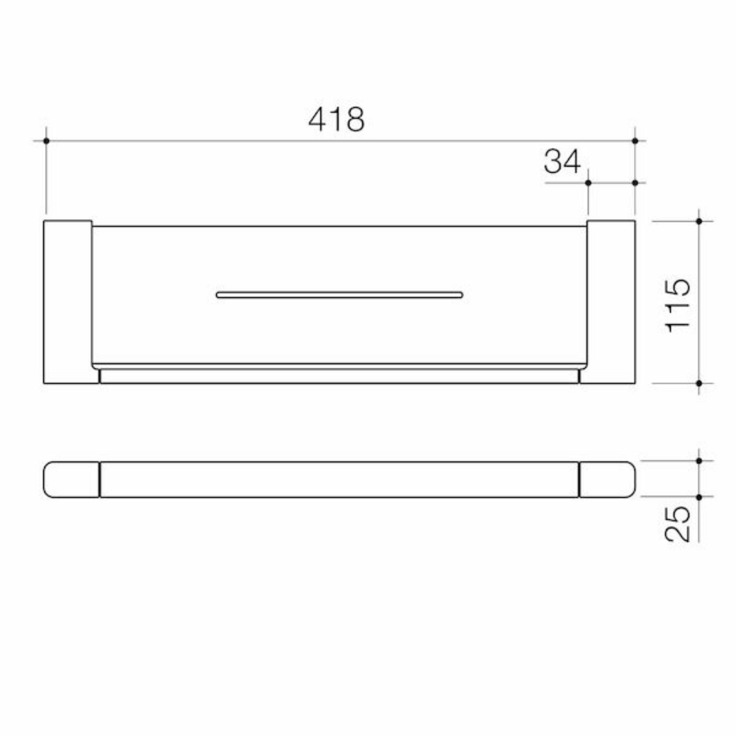 Caroma Luna Metal Shelf | Available in 4 Colours