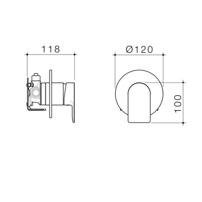 Caroma Urbane II Bath/Shower Mixer with Fast Flow II - Available in 5 Colours