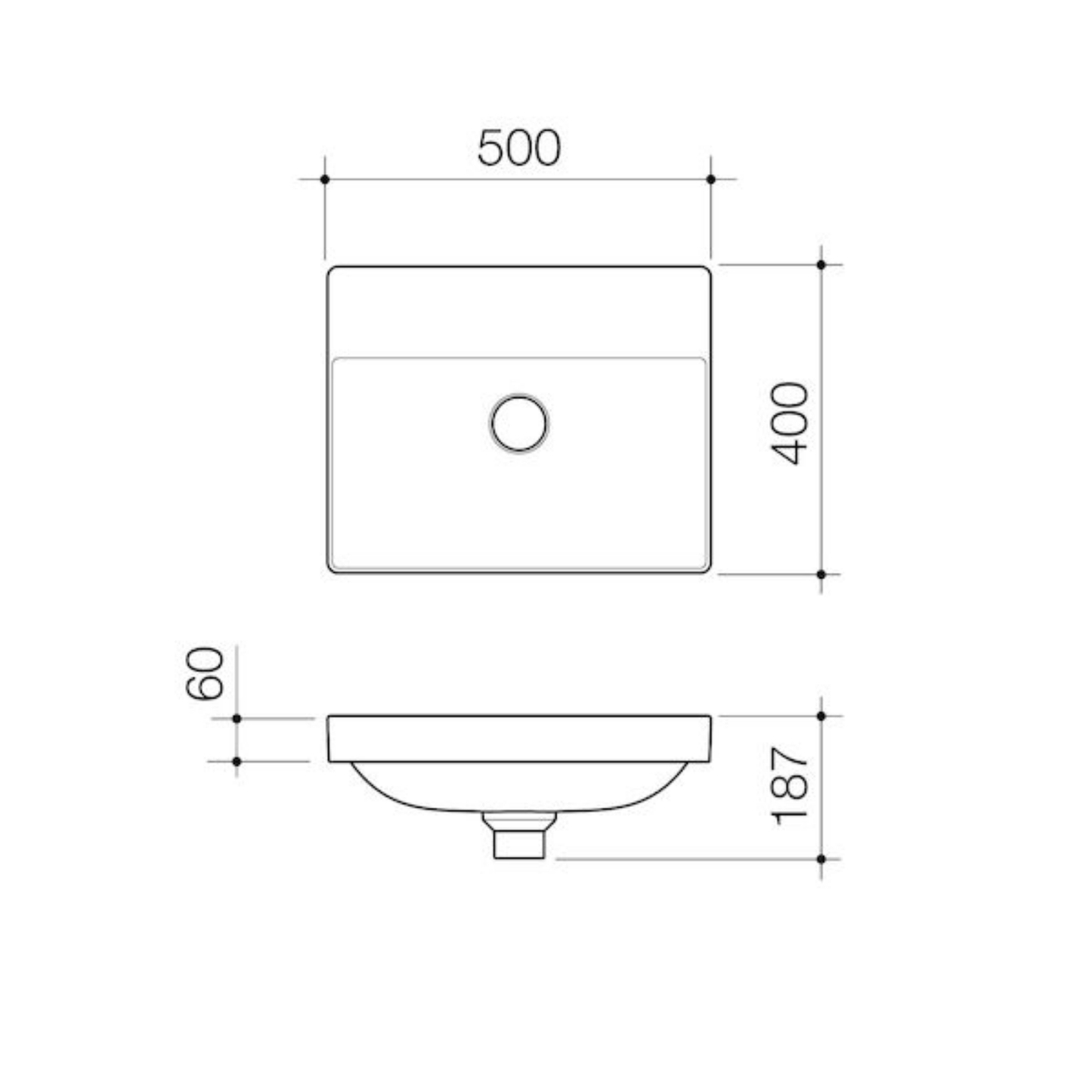 Caroma Urbane II Inset Basin | 500 x 400mm