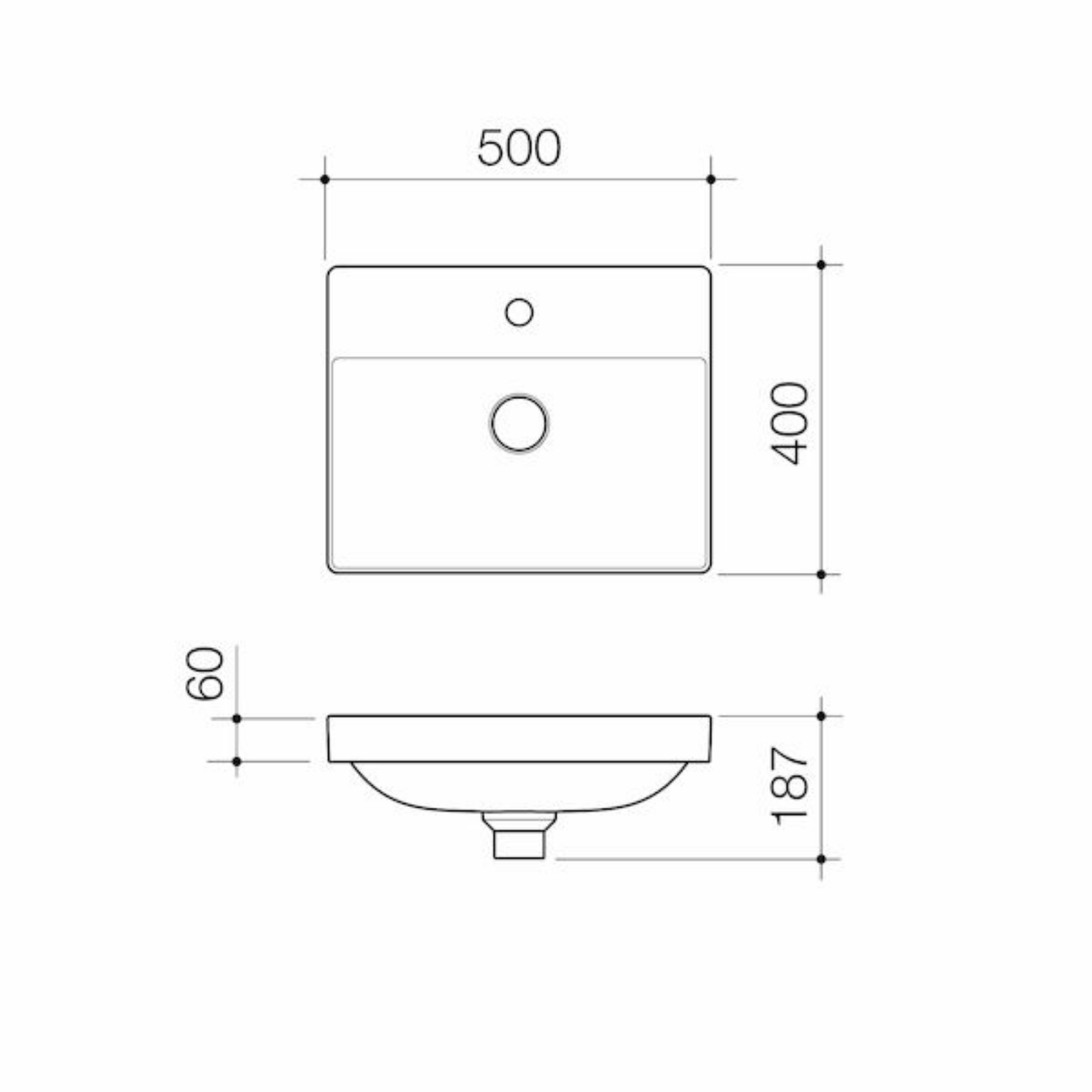 Caroma Urbane II Inset Basin | 500 x 400mm