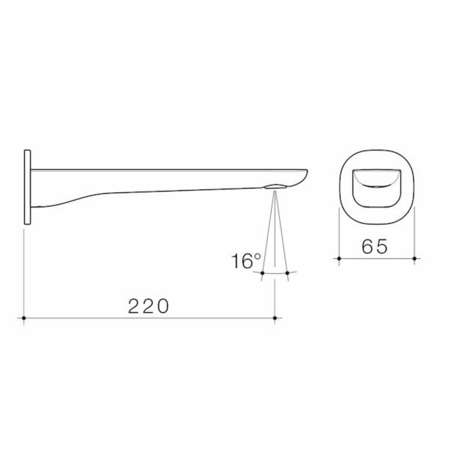 Caroma Contura II Basin/Bath Spout 220mm | Available in 5 Colours