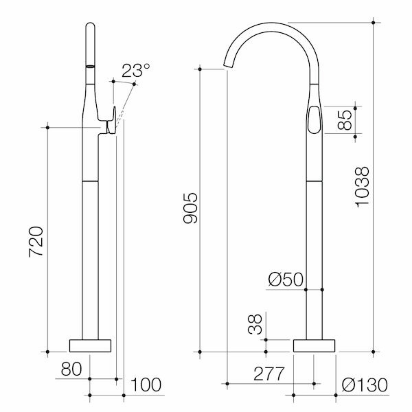 Caroma Contura II Freestanding Bath Filler | Available in 5 Colours