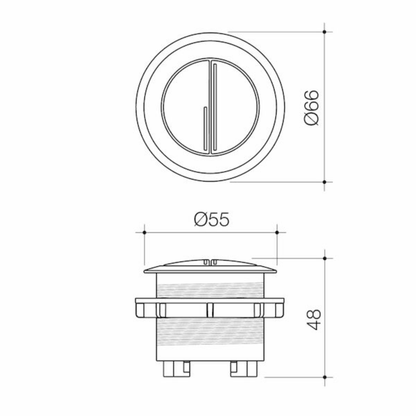 Caroma Bezel/Button Round Metal | Available in 6 Colours