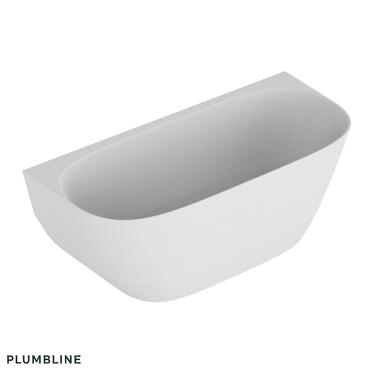 Plumbline Kurv Back To Wall Bath 1600mm | Available in 2 Colours