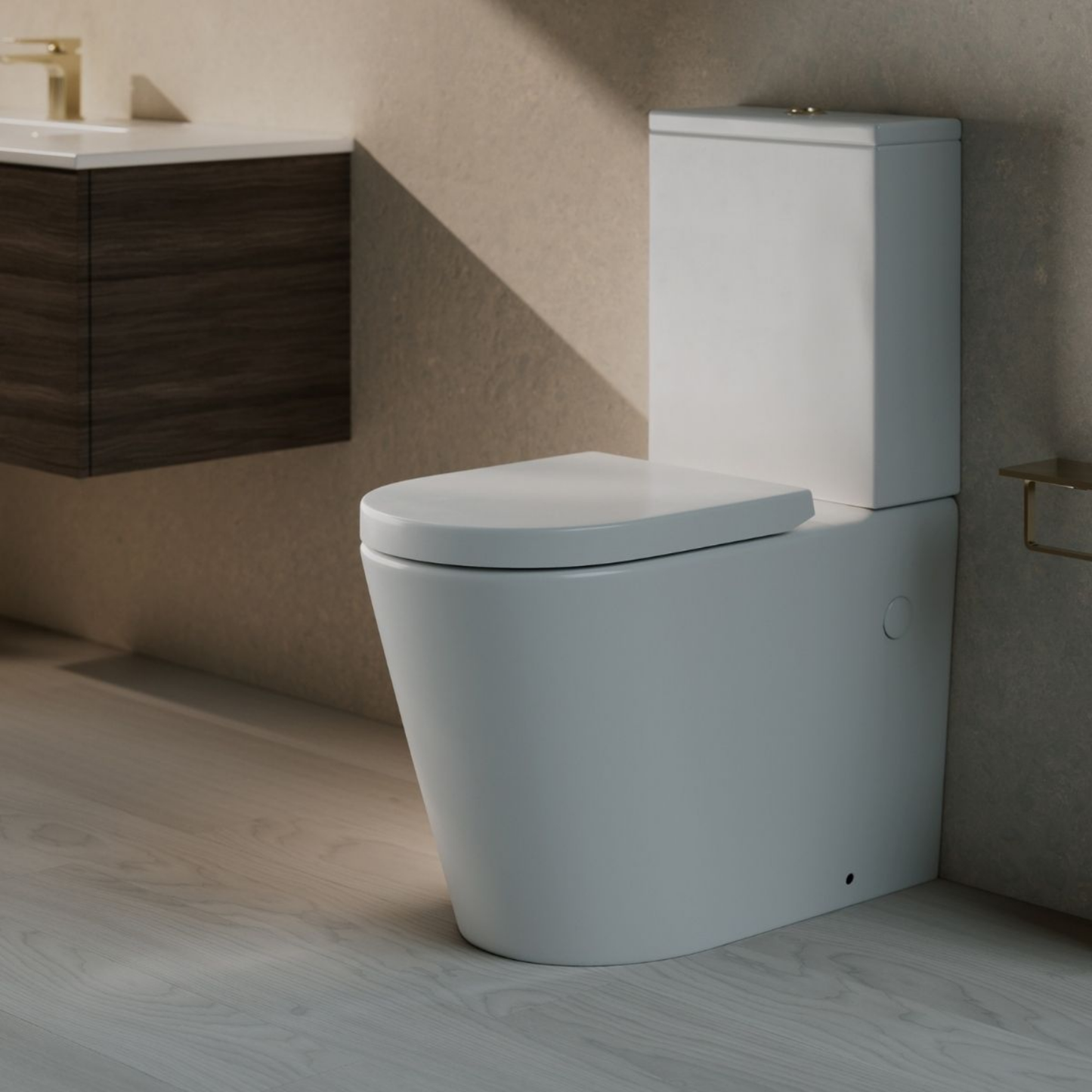 Plumbline Evo Rimless Back To Wall Toilet Suite | Thick Seat