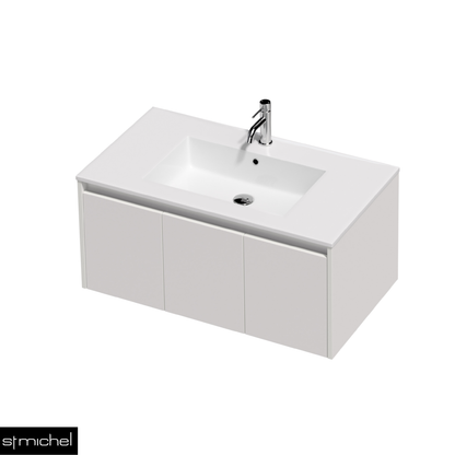 Bella 2 Door 1 Drawer Wall Hung Vanity 900mm - 17 Colour Options