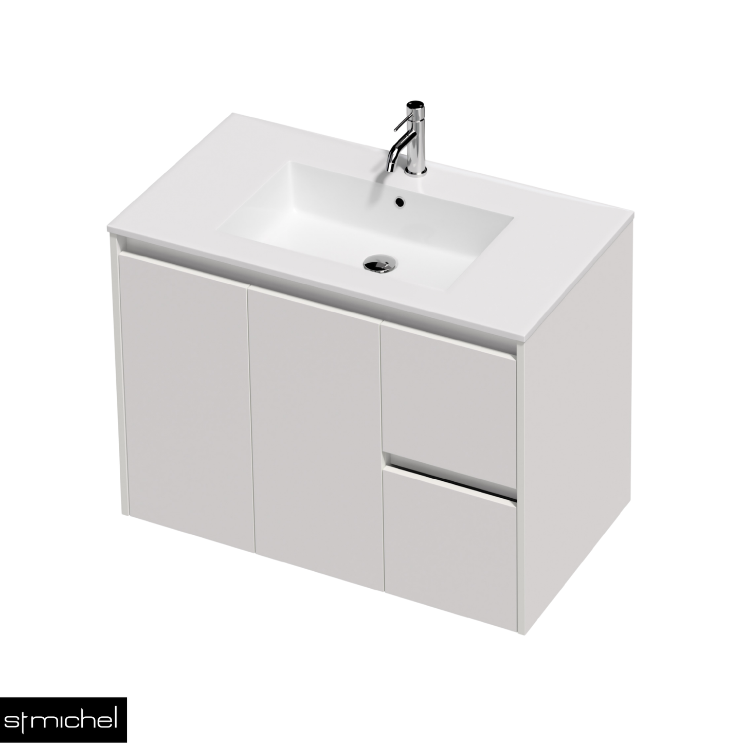 Bella 2 Door 2 Drawer Wall Hung Vanity 900mm - 17 Colour Options