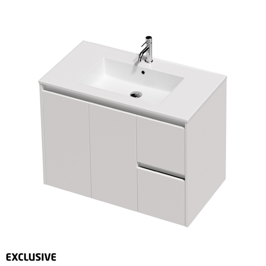 Bella 2 Door 2 Drawer Wall Hung Vanity - 2 Sizes / 17 Colour Options