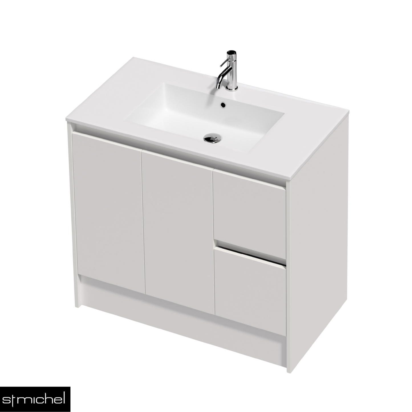 Bella 2 Door 2 Drawer Floor Standing Vanity 900mm - 17 Colour Options