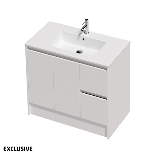 Bella 2 Door 2 Drawer Floor Standing Vanity 900mm - 17 Colour Options